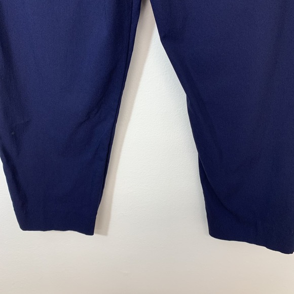 Susan Graver Pants Womans 14 Knit Pull On Cropped Pockets Blue Stretch Work - Picture 6 of 12